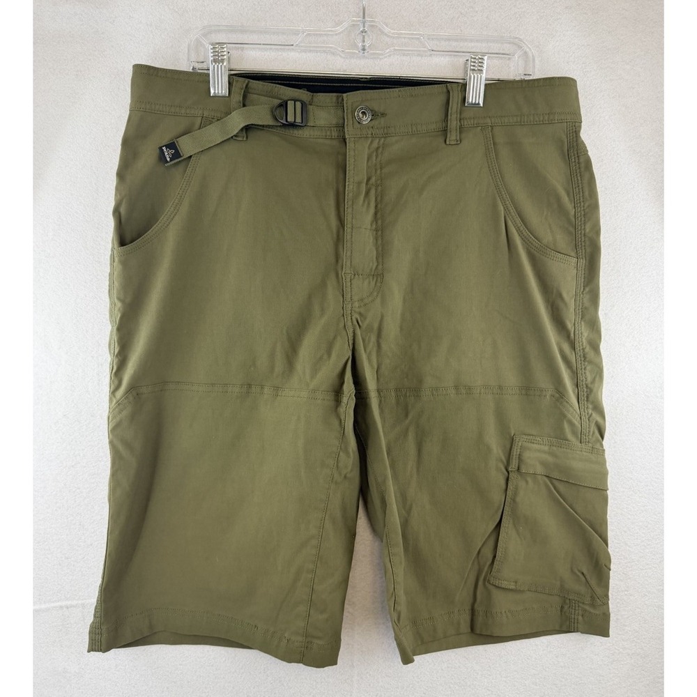 Prana Zion Shorts Mens L Large Green Cargo Stretch Hiking Outdoor 12" Inseam
